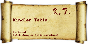 Kindler Tekla névjegykártya